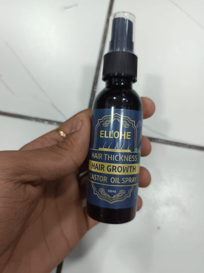 ELLOHE Hair Growth Castor Oil Spray – 120ml Pack of 2 for Hair Thickness & Regrowth | NISHU Superstores