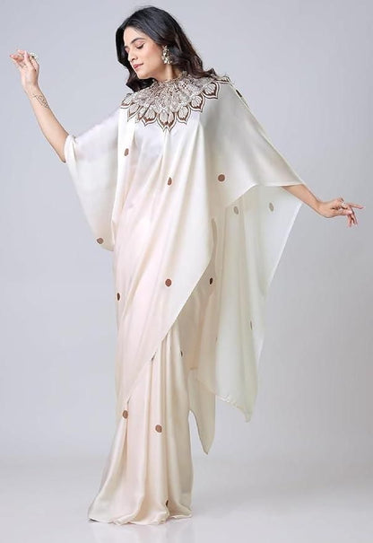 Satin Silk Printed Kaftan Saree with Unstitched Blouse – Elegant Women’s Ethnic Wear | NISHU Superstores