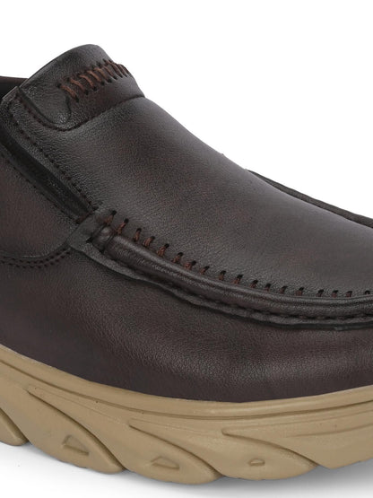 Men's Derby Slip-On Brown Casual Shoes – Elegant & Comfortable | NISHU Superstores