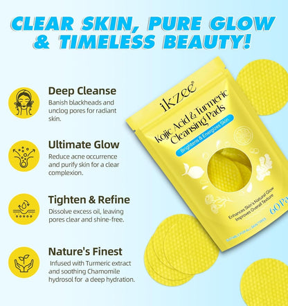Turmeric Kojic Acid Cleansing Pads – Brightening & Exfoliating Skincare | NISHU Superstores
