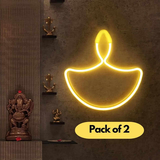 Diwali Diya Neon Sign Strip Lights – Decorative LED Lights (Pack of 2) | NISHU Superstores