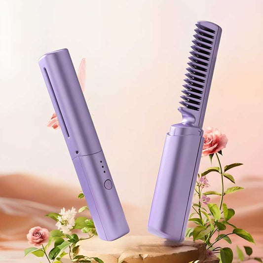 Meneflix Portable Mini Hair Straightener – Cordless Rechargeable Hot Comb | NISHU Superstores