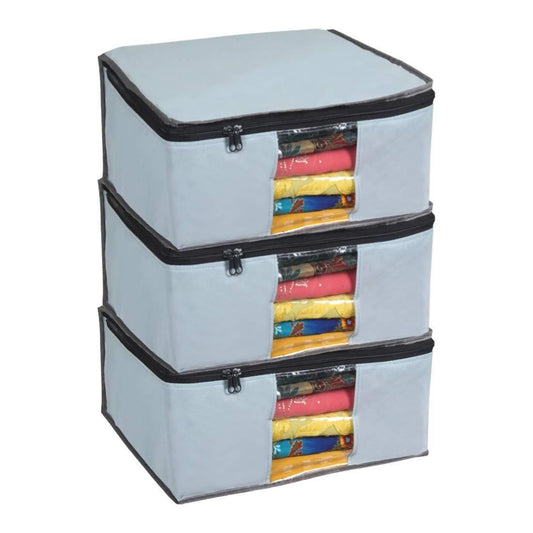 Saree Cover – Solid Non-Woven Saree Storage Bags for Wardrobe (Pack of 3) | NISHU Superstores