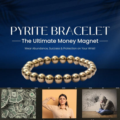 Golden Pyrite Bracelet 8mm | Wealth & Protection Stone | NISHU Superstores