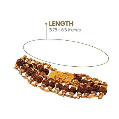 Genuine Paanch Mukhi Modern Rudraksha Bracelet – Gold Plated | NISHU Superstores