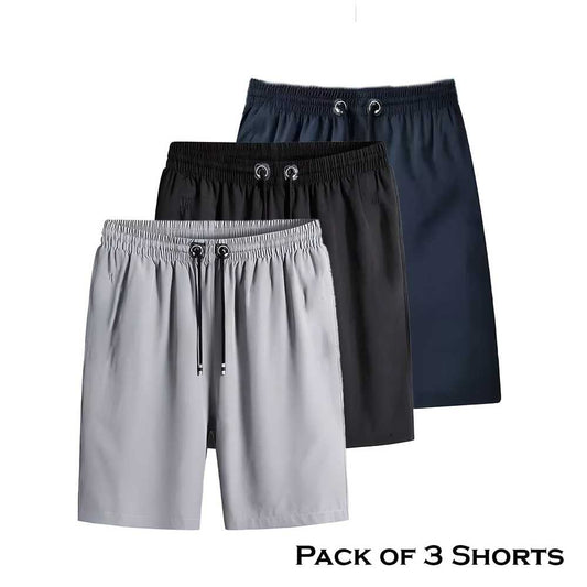 Combo of 3 Men's Cotton Polyester Shorts – Comfortable & Durable | NISHU Superstores