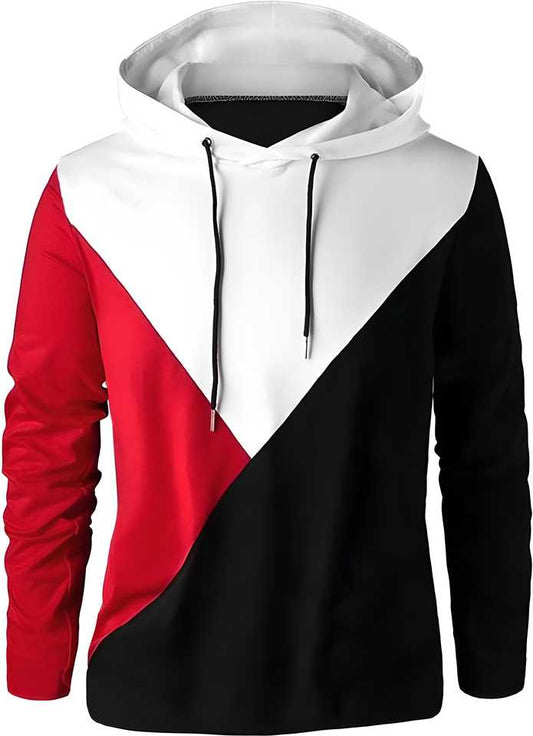 Color Block Full Sleeves Hooded T-Shirt for Men | Cotton Blend Comfort | NISHU Superstores