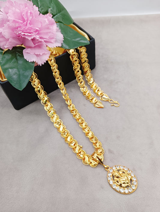Luxurious Men’s Gold Plated Pendant with Chain Vol 4 – Stylish Fashion Jewelry | NISHU Superstores