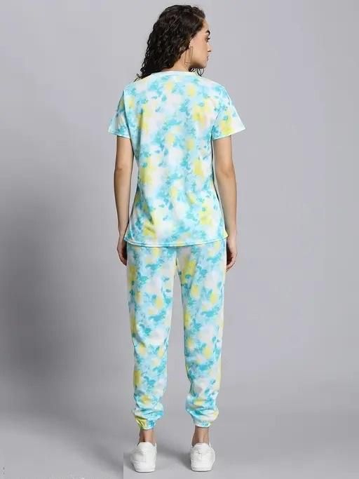 Women’s Casual Tie-Dye Print Night Suit – Stylish & Comfortable Sleepwear | NISHU Superstores