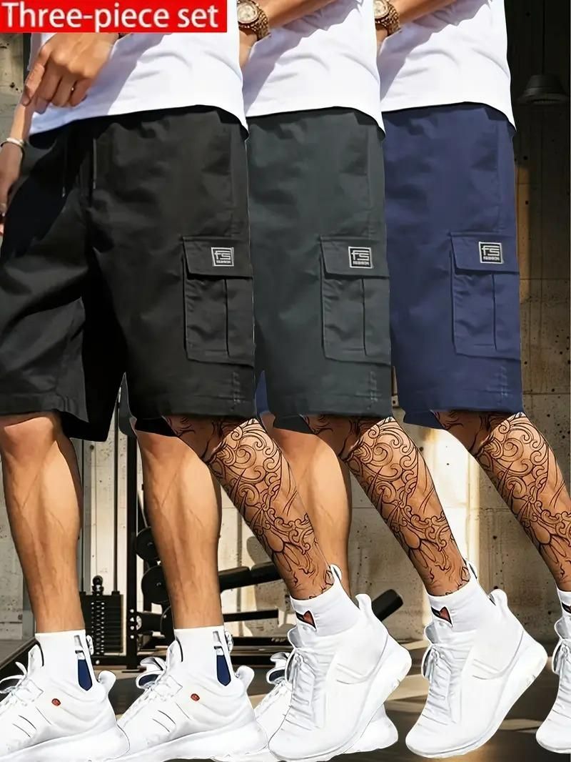 Men’s Cotton Casual Cargo Shorts – Multi-Pocket Comfort Wear (Pack of 3) | NISHU Superstores