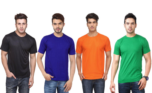 DRI-FIT Round Neck Men’s T-Shirt Pack of 4 | Quick Dry Activewear | NISHU Superstores