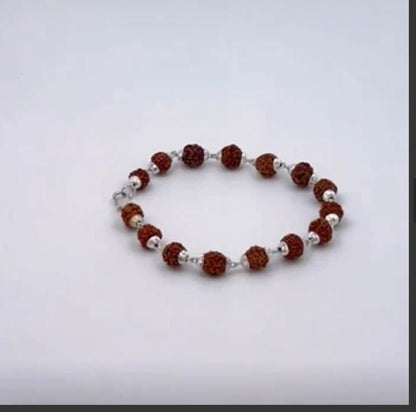 Silver Plated Rudraksha Bracelet for Men & Women | Spiritual Jewelry – NISHU Superstores