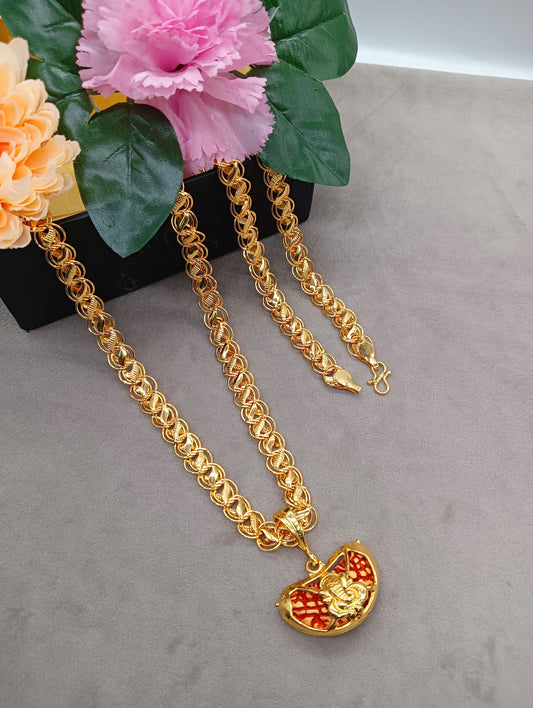 Luxurious Men’s Gold Plated Pendant with Chain Vol 2 – Stylish Fashion Jewelry | NISHU Superstores