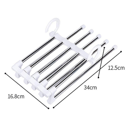 5-in-1 Stainless Steel Multifunction Pants Rack (Pack of 2) – Retractable Trouser Hanger | NISHU Superstores