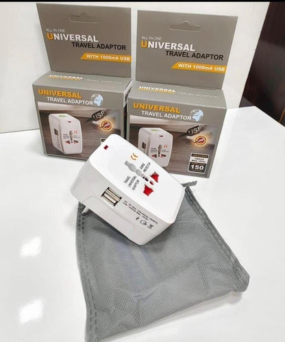 Worldwide Travel Adapter with Dual USB Charger Ports – Universal Power Solution | NISHU Superstores