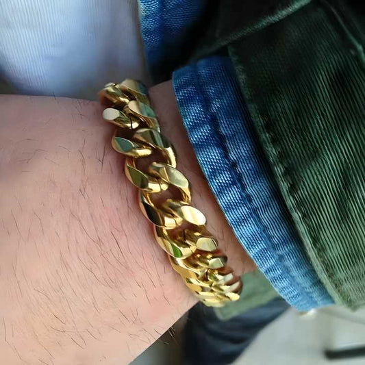 Gold Cuban Bracelet for Men – Stylish & Durable | NISHU Superstores