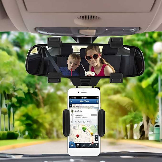 Multifunctional Rearview Mirror Phone Holder – Secure & Adjustable Car Mount | NISHU Superstores