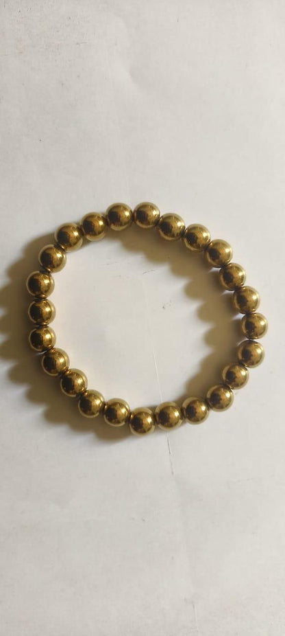 Golden Pyrite 8mm Natural Stone Bracelet for Men & Women | NISHU Superstores