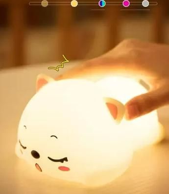 Silicon Snoring Cat Night Light – Soft Touch LED Lamp for Kids & Bedroom | NISHU Superstores
