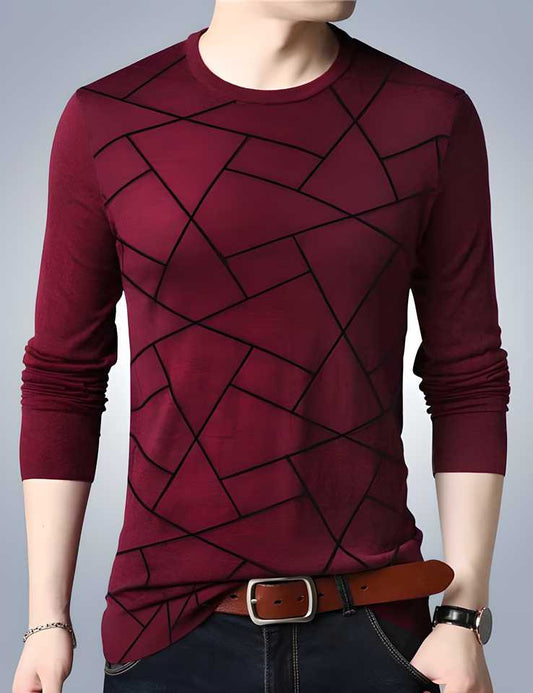 Cotton Blend Solid Full Sleeves T-Shirts for Men | Classic Everyday Style | NISHU Superstores