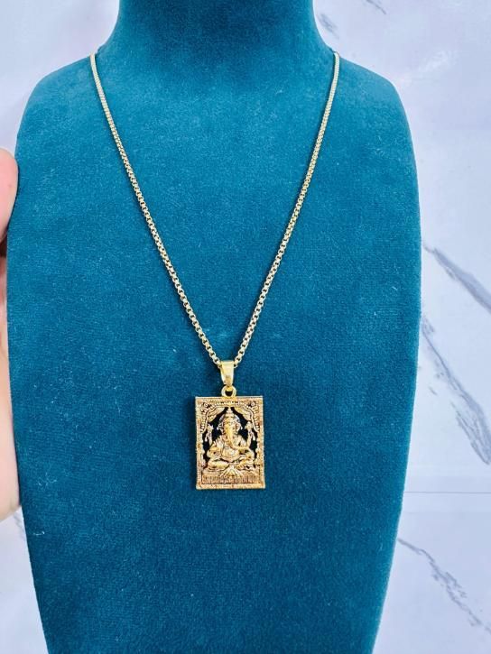 Gold Plated Ganeshji Pendant with Chain | NISHU Superstores