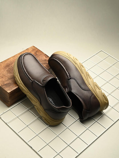 Men's Derby Slip-On Brown Casual Shoes – Elegant & Comfortable | NISHU Superstores