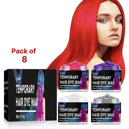 Temporary Hair Coloring Wax (Pack of 8) – Washable & Damage-Free Hair Color for Men & Women | NISHU Superstores