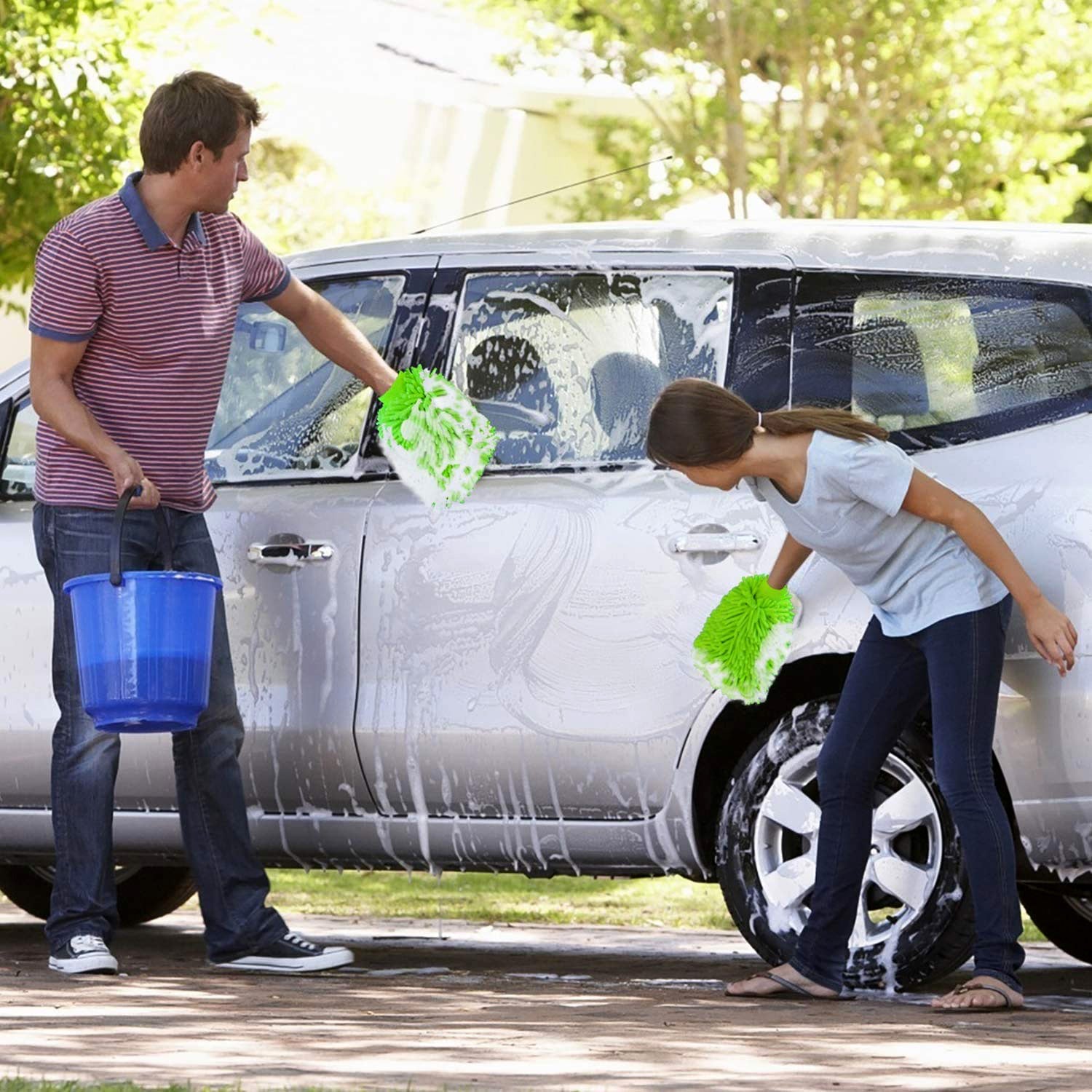 Microfiber Car Wash Glove Mitt For Carbikehome  Surface