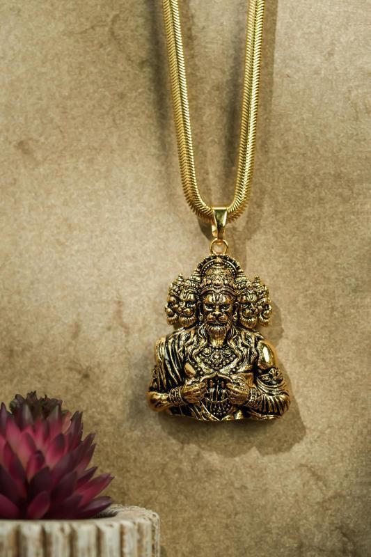 Panchmukhi Hanuman Pendant with Snake Chain – Spiritual Protection Jewelry | NISHU Superstores