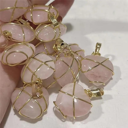 Fashion Metal Wrapped Love Heart Crystal Stone Pendant – Elegant Jewelry | NISHU Superstores