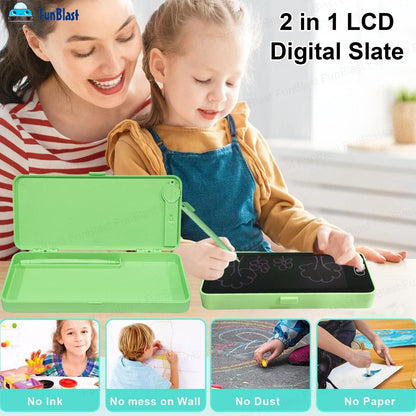 Writing Tablet Pencil Case – 2-in-1 Stationery Organizer with LCD Writing Pad | NISHU Superstores