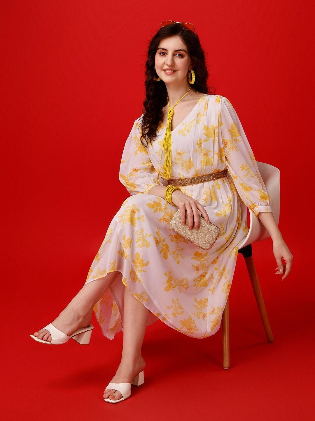 Plus Size Women’s Georgette Printed Flared Midi Dress – Stylish & Comfortable | NISHU Superstores