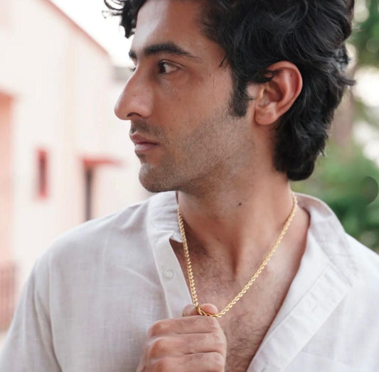 Men's Golden Rope Chain – Stylish Gold Plated Neck Chain | NISHU Superstores