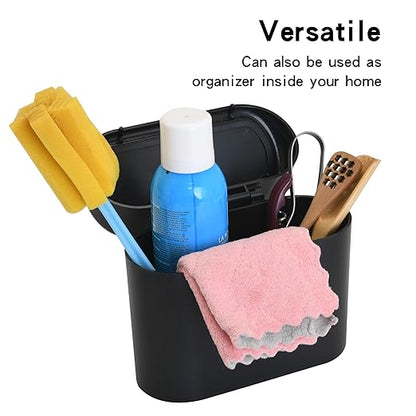 Plastic Mini Car Trash Can with Lid | Waterproof & Leak-Proof Hanging Car Dustbin Storage Box (1 Pc) | NISHU Superstores