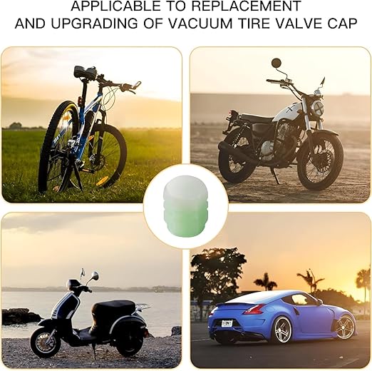 Tyre Valve Caps Luminous Glow for Car Tires – Air Stem Valve Cap Covers (4 Pcs) | NISHU Superstores