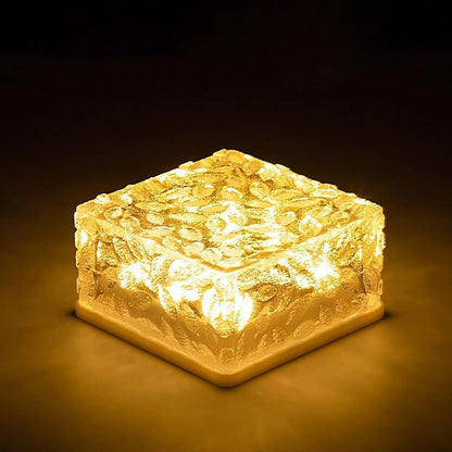 Solar Ice Cube Shaped Garden Light – Warm White Outdoor Decorative Solar Lights for Walkway, Pathway, Backyard & Parties | NISHU Superstores