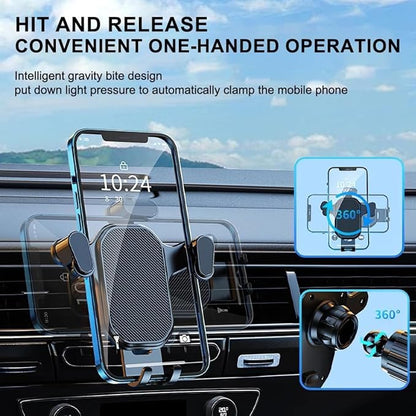 Universal Air Vent Gravity Car Phone Holder Mount | Automatic Clamping Mobile Stand for Dashboard & AC Vent | Compatible with All Smartphones | NISHU Superstores