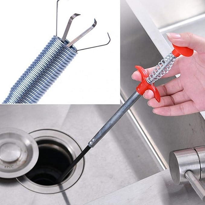 Metal Wire Brush Hand Kitchen Sink Cleaning Hook Sewer Dredging Tool (155 Cm) | Drain & Pipe Cleaner – NISHU Superstores