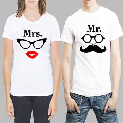 Cotton Blend Slogan Half Sleeves Couple T-Shirt – Trendy & Comfy Matching Tees | NISHU Superstores