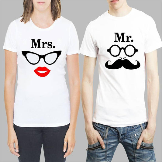 Cotton Blend Slogan Half Sleeves Couple T-Shirt – Trendy & Comfy Matching Tees | NISHU Superstores