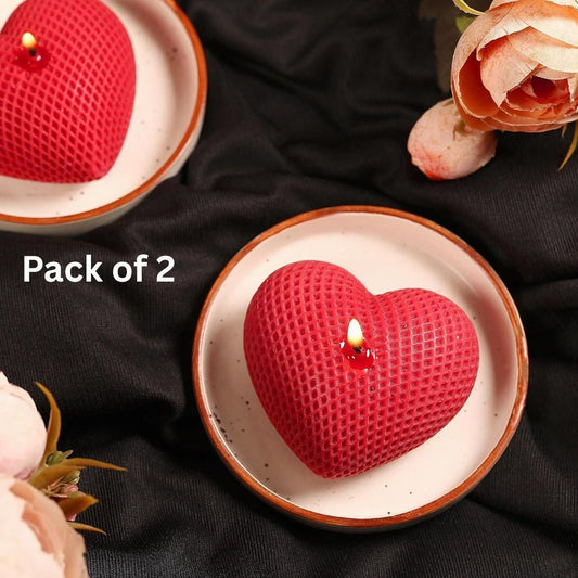 3D Heart-Shaped Scented Candle – Romantic Aromatic Candle (Pack of 2) | NISHU Superstores