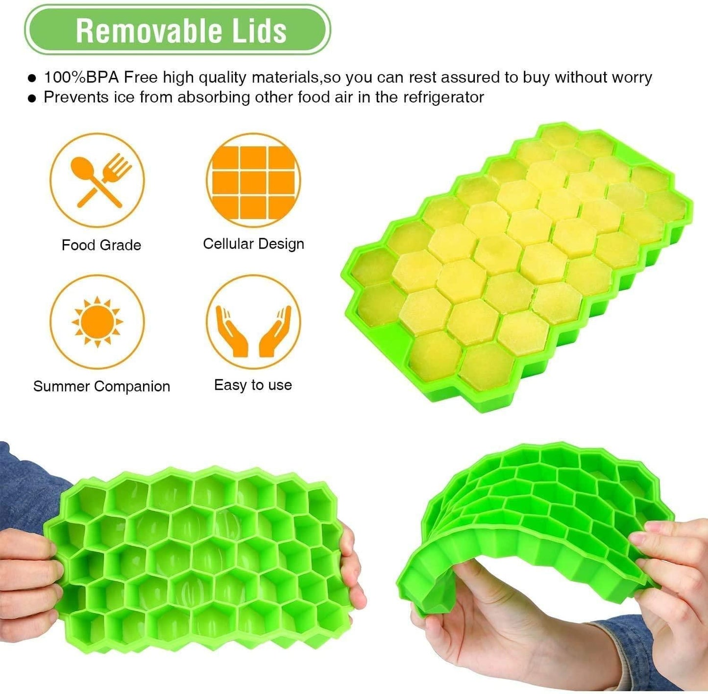 Ice Cube Maker Tray (Pack of 2) – Easy Release & Stackable Design | NISHU Superstores