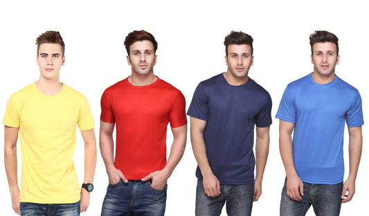 DRI-FIT Round Neck Men’s T-Shirt Pack of 4 | Quick Dry Activewear | NISHU Superstores