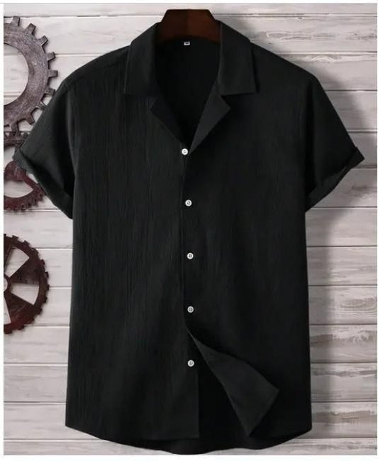 Men's Ice Silk Quick-Drying Shirt – Breathable & Lightweight Black Summer Wear | NISHU Superstores