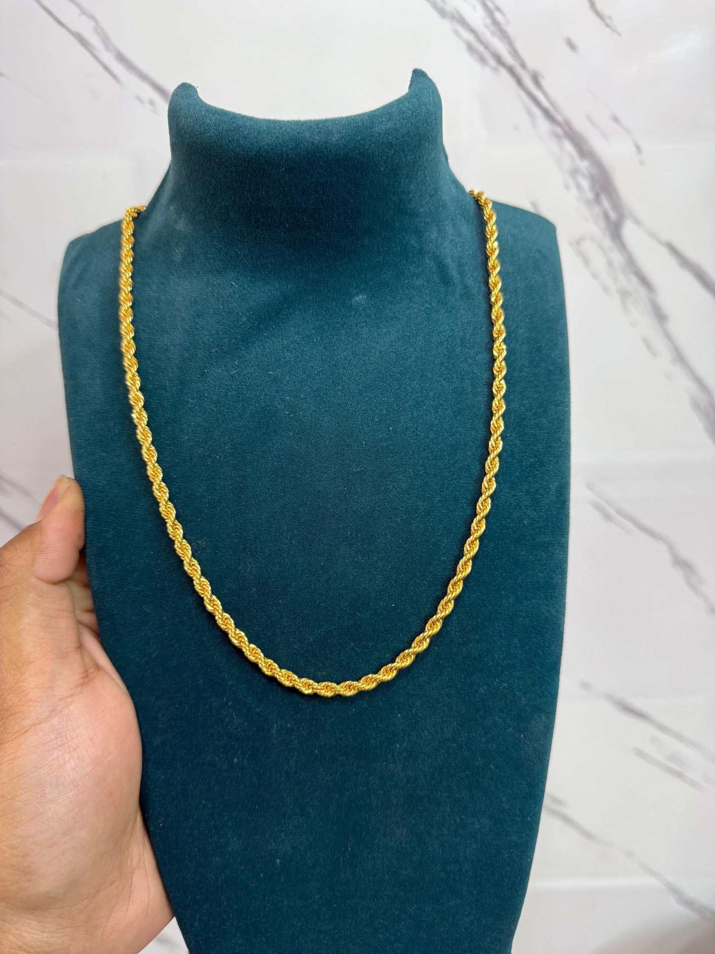 Men's Golden Rope Chain – Stylish Gold Plated Neck Chain | NISHU Superstores