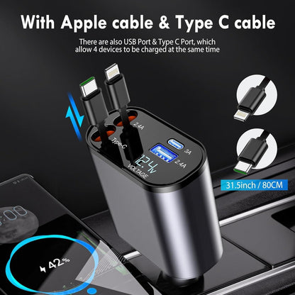 Retractable Car Charger – Fast Charging with Tangle-Free Cable | NISHU Superstores