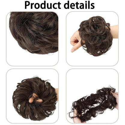 Elastic Artificial Hair Bun – Brown & Black (Pack of 2) | NISHU Superstores