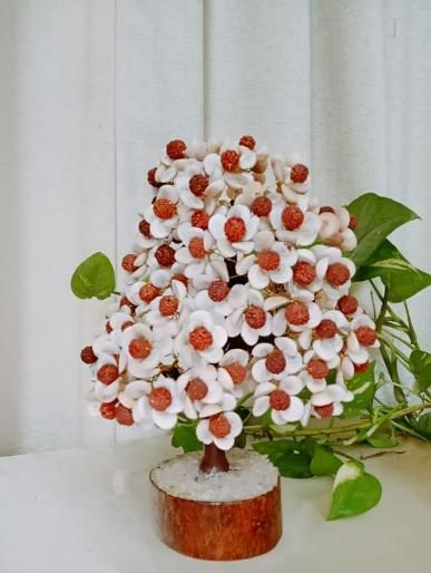 Gomti Chakra & Rudraksha Stone Tree – Floral Design for Positivity & Wealth | NISHU Superstores