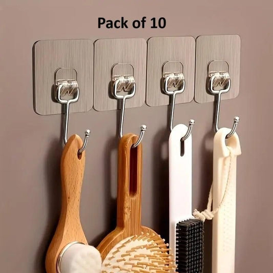 Golden Large Hooks for Hanging (Pack of 10) – Strong & Durable Wall Hooks | NISHU Superstores