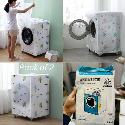 Folding Washing Machine Cover (Pack of 2) | Dustproof & Waterproof Protector | NISHU Superstores